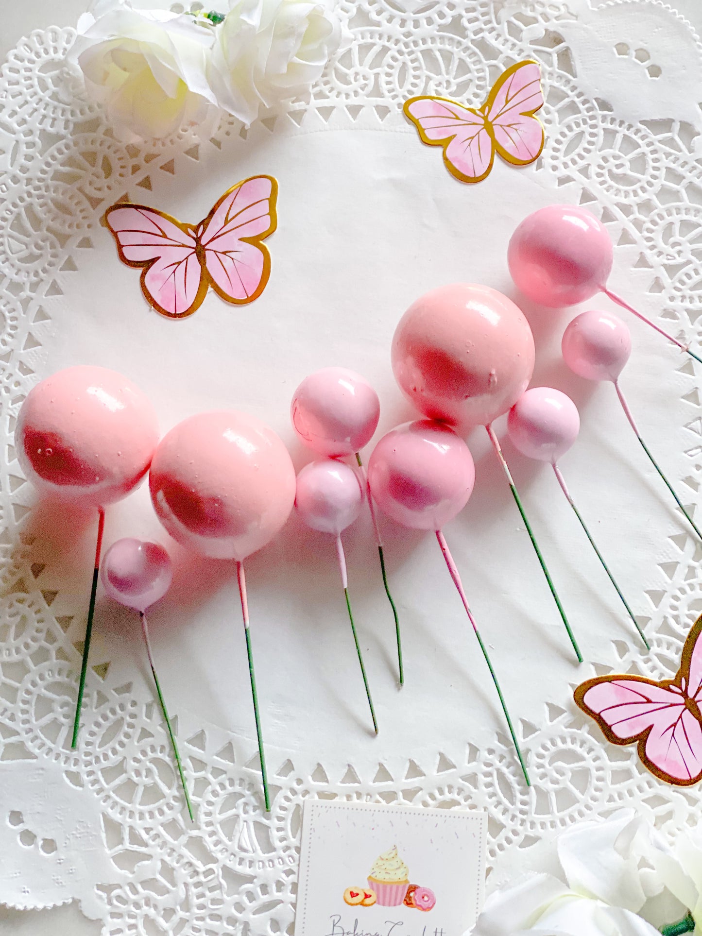 Balloon Cake Toppers-Pink